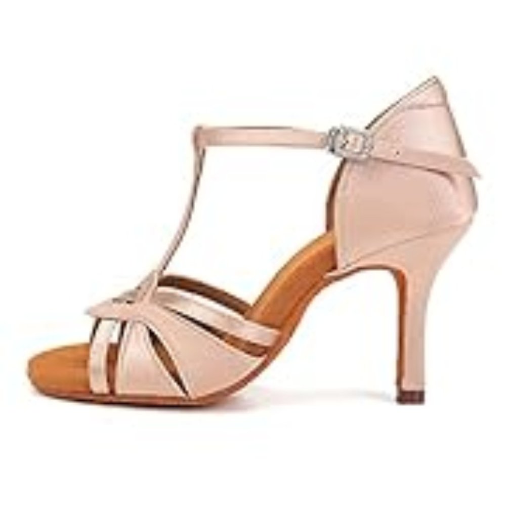 NEW Women's Satin Latin Dance Shoes Professional Ballroom Salsa Practice...